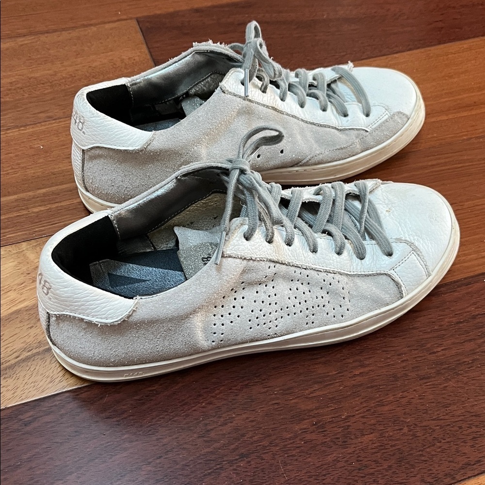 P448 John Softy Low Top White Glitter Sneaker Sz 41 Designer Leather Italy - Picture 12 of 12